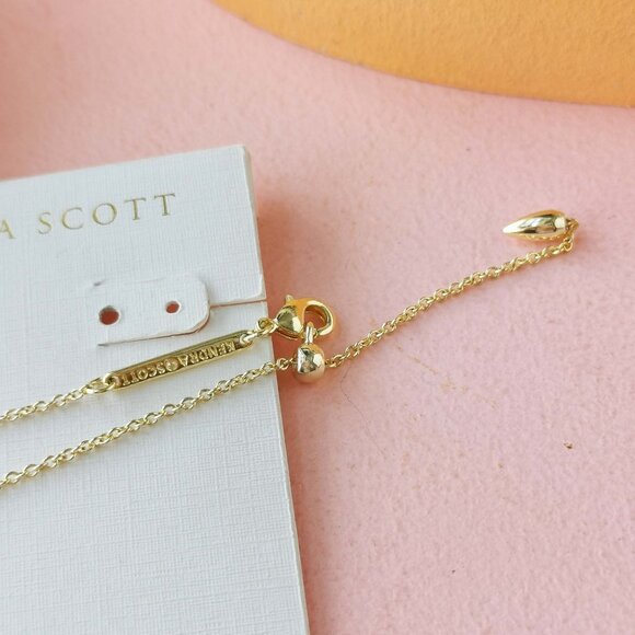 Kendra Scott - Haven Heart White Crystal Gold Strand Necklace - NEW - Picture 2 of 3